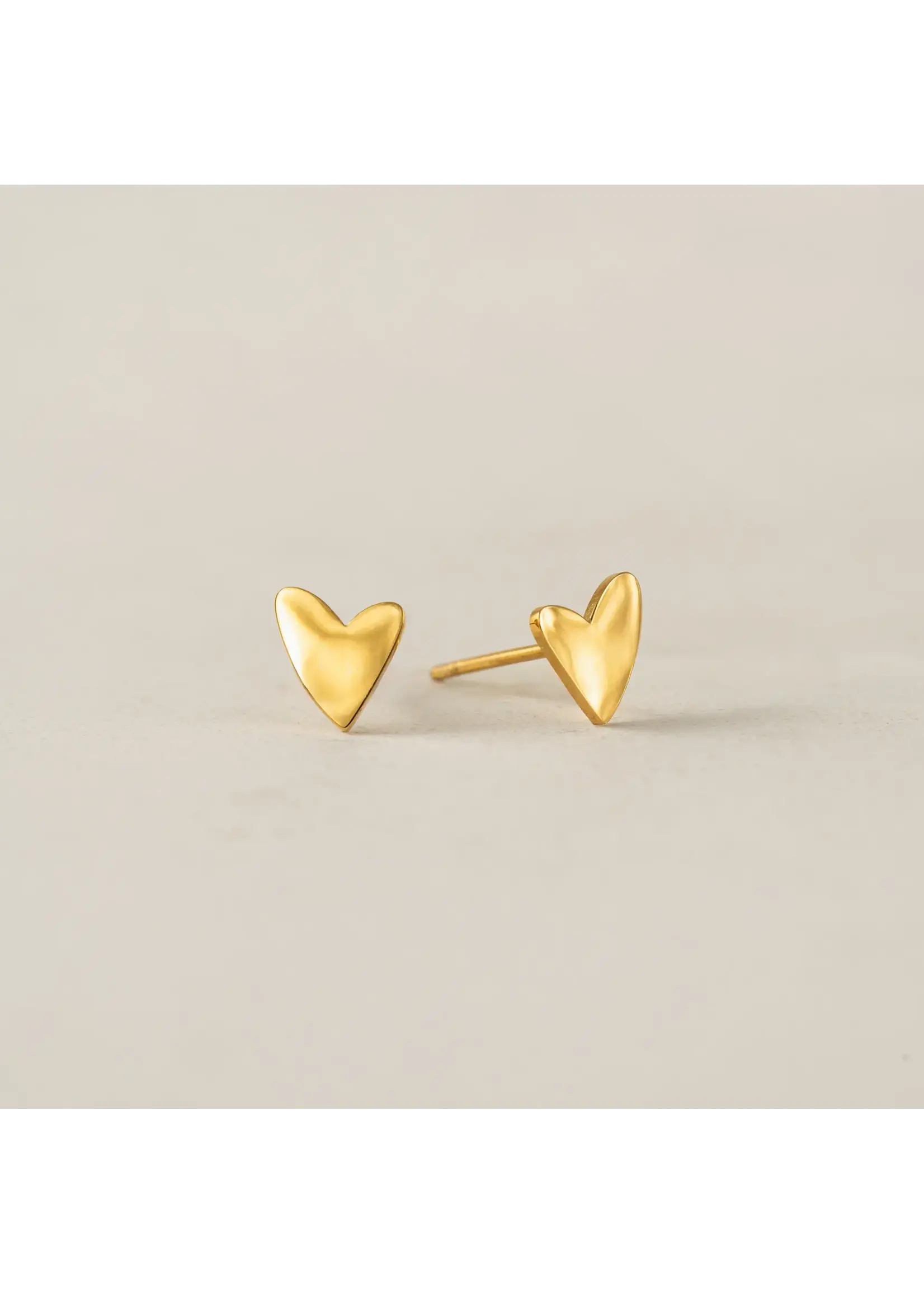 Lover's Tempo Flirt Heart Stud Earrings - 18K PVD, Waterproof