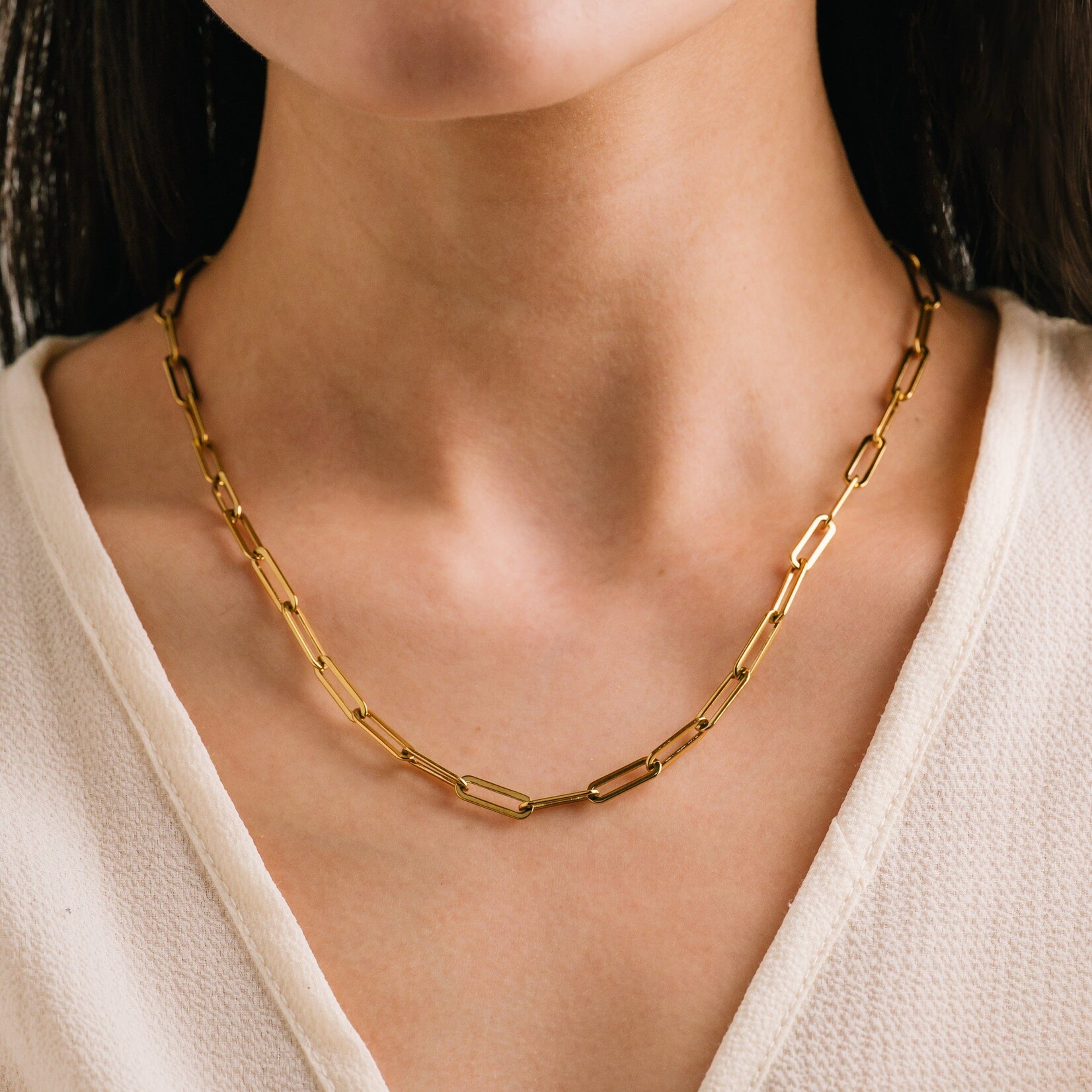 Lover's Tempo Bold 20" Paperclip Necklace - 18K PVD Gold, Waterproof