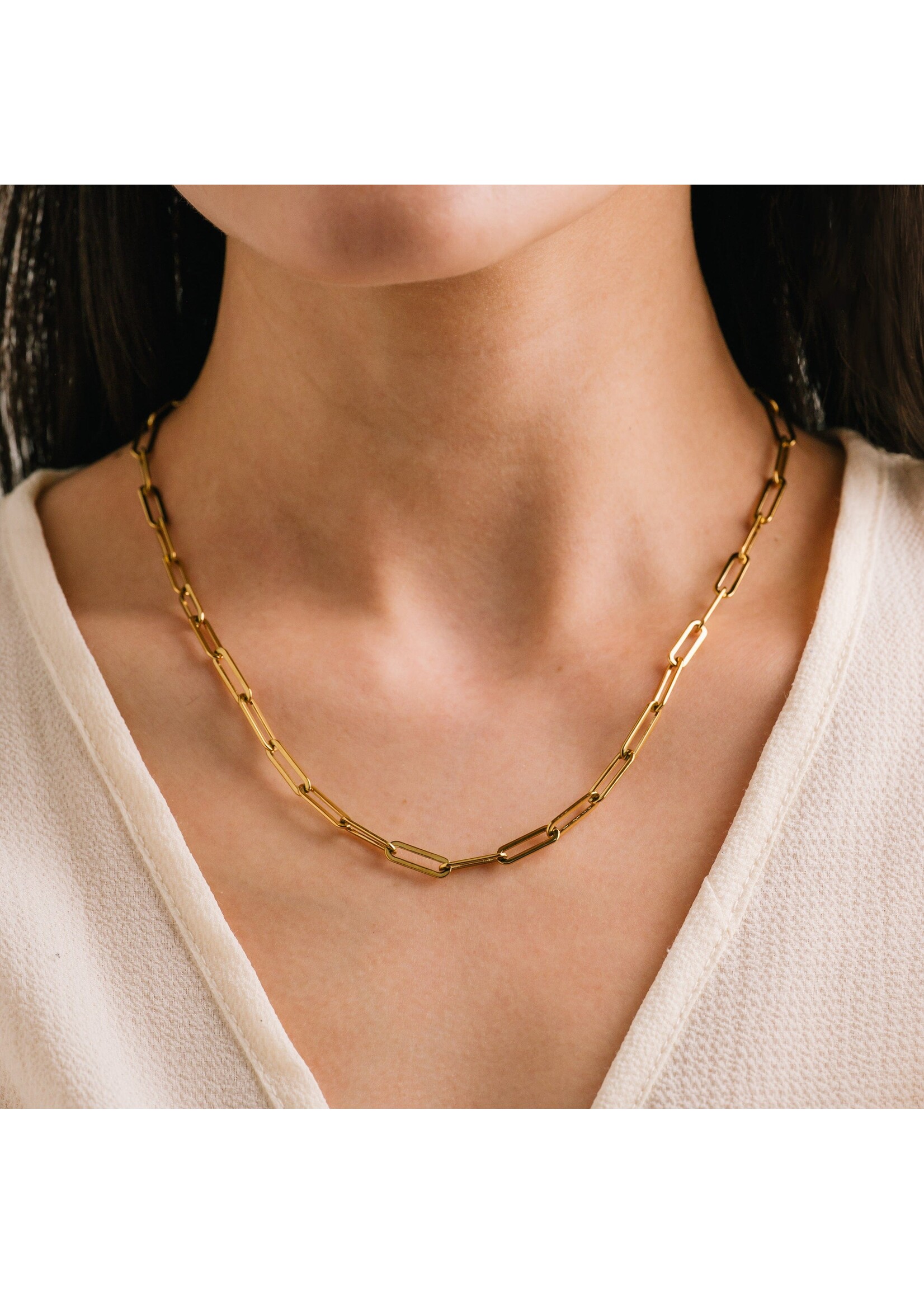 Lover's Tempo Bold 20" Paperclip Necklace - 18K PVD Gold, Waterproof