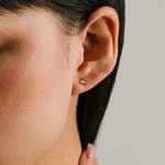 Lover's Tempo Sail Triangle CZ Stud Earrings Gold - Waterproof
