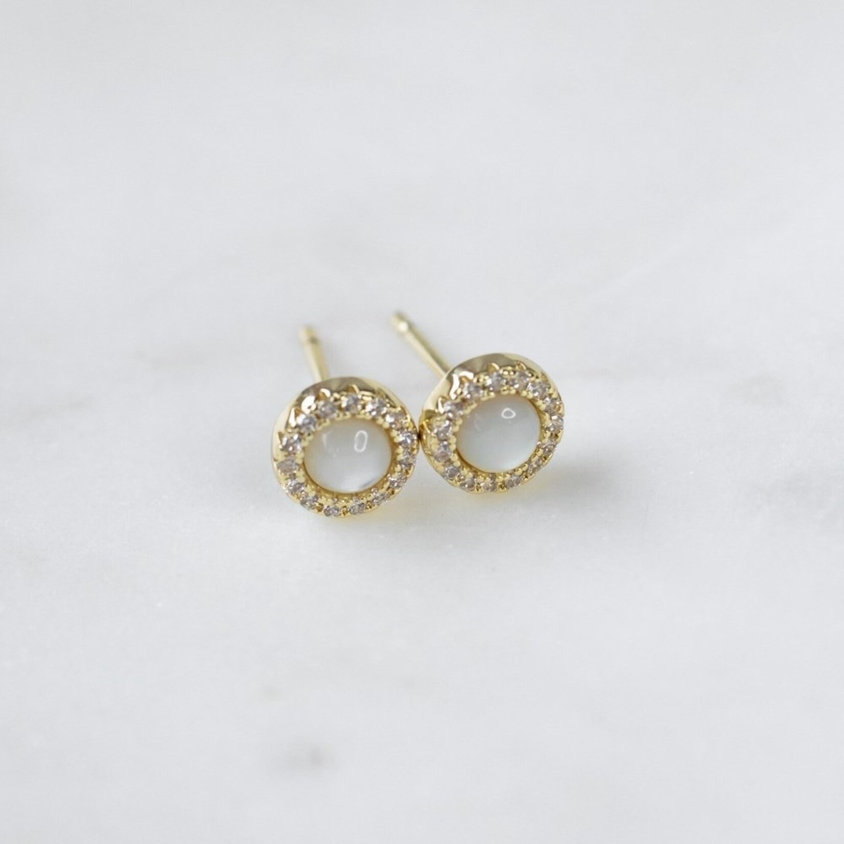 Glee Odette Studs - Gold/Mother of Pearl/Clear