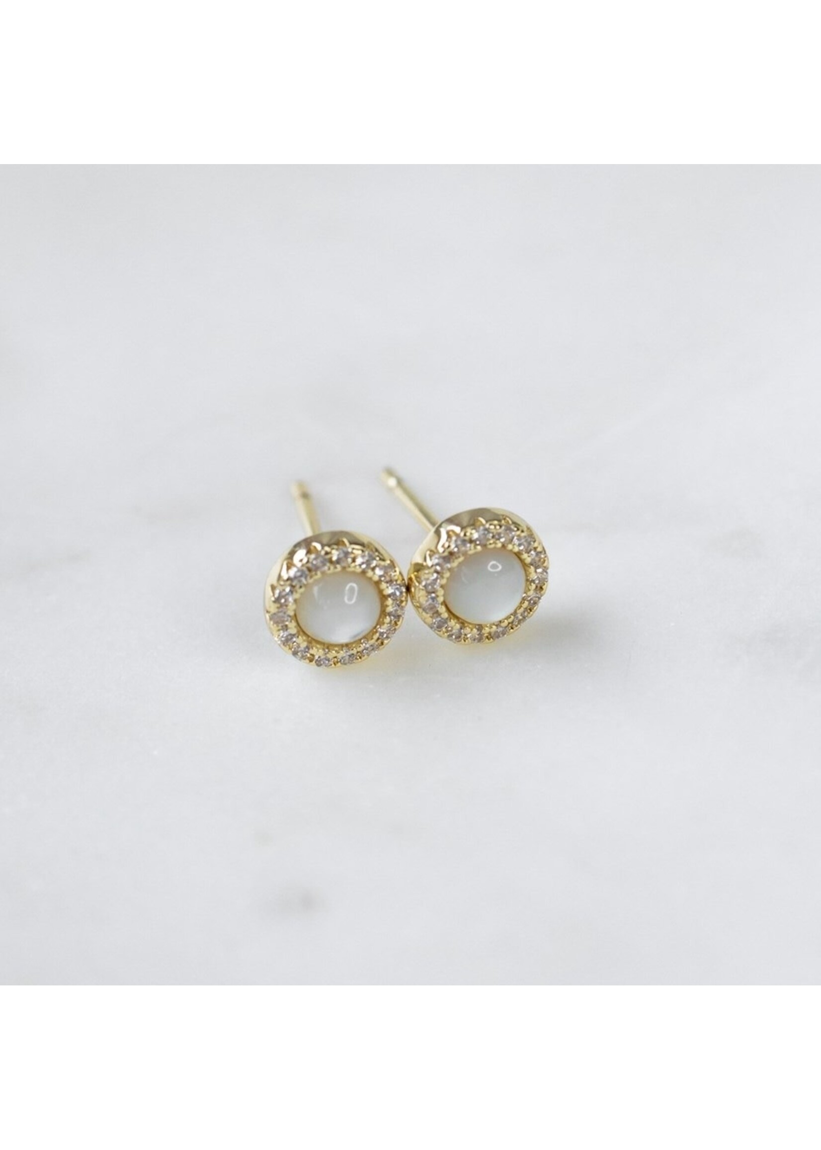 Glee Odette Studs - Gold/Mother of Pearl/Clear