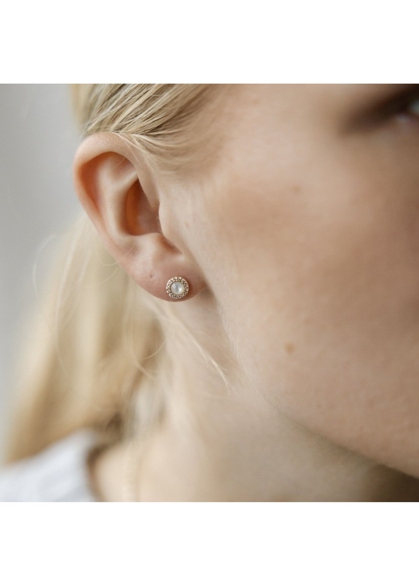 Glee Odette Studs - Gold/Mother of Pearl/Clear