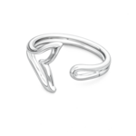 Glee Whale Ring Adjustable Silver