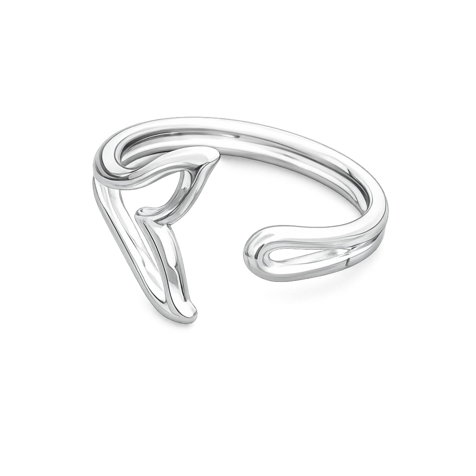 Glee Whale Ring Adjustable Silver