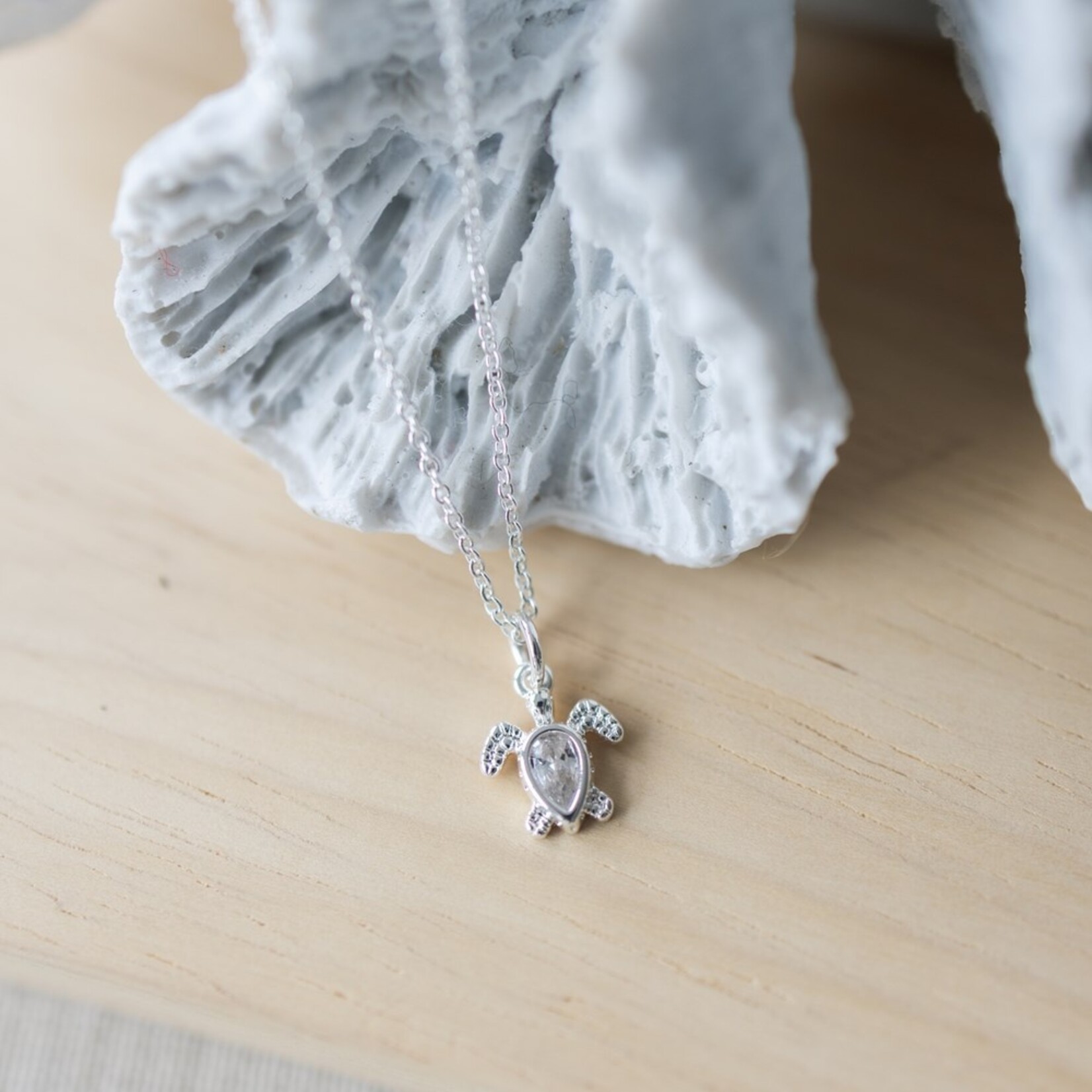 Glee Turtle Treasure Necklace CZ