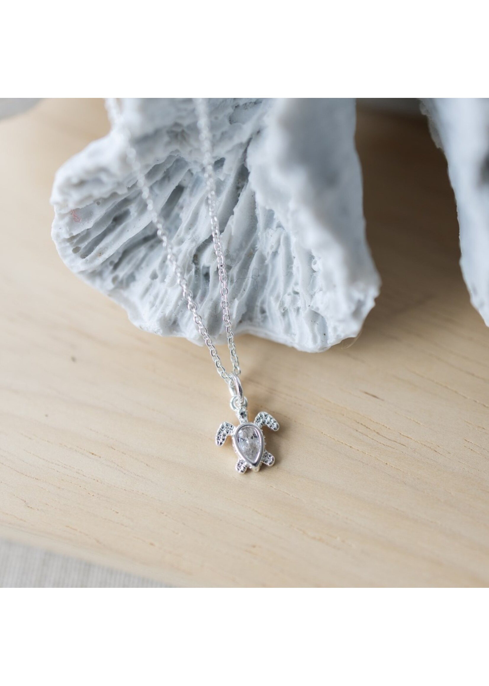 Glee Turtle Treasure Necklace CZ