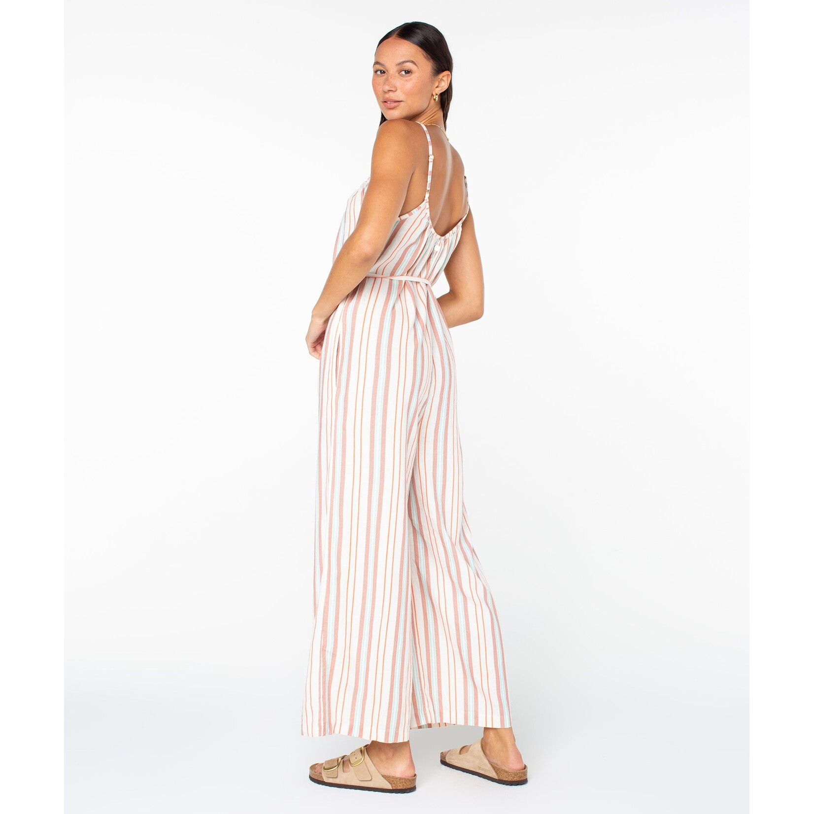 Roxy Gale Striped Linen Jumpsuit