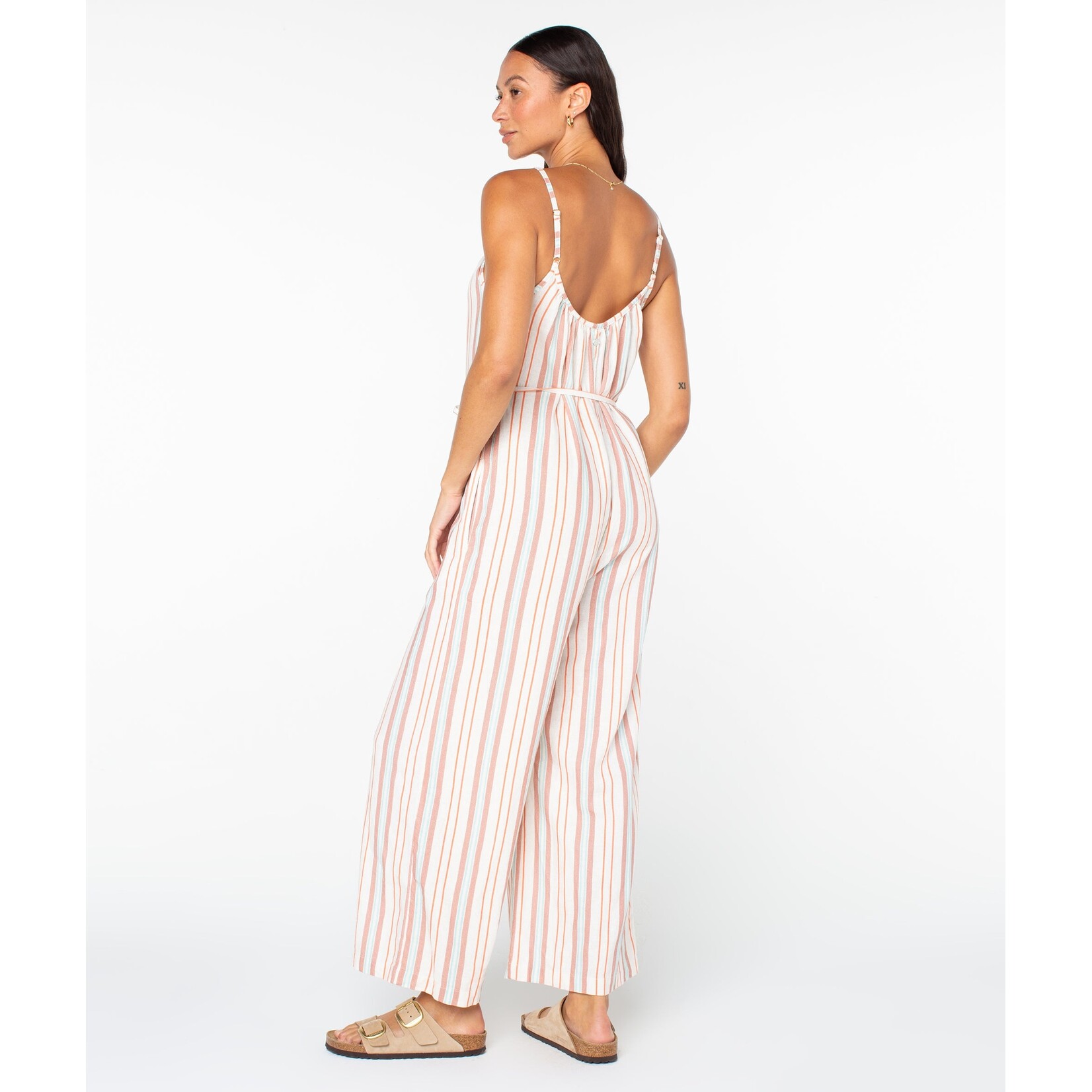 Roxy Gale Striped Linen Jumpsuit