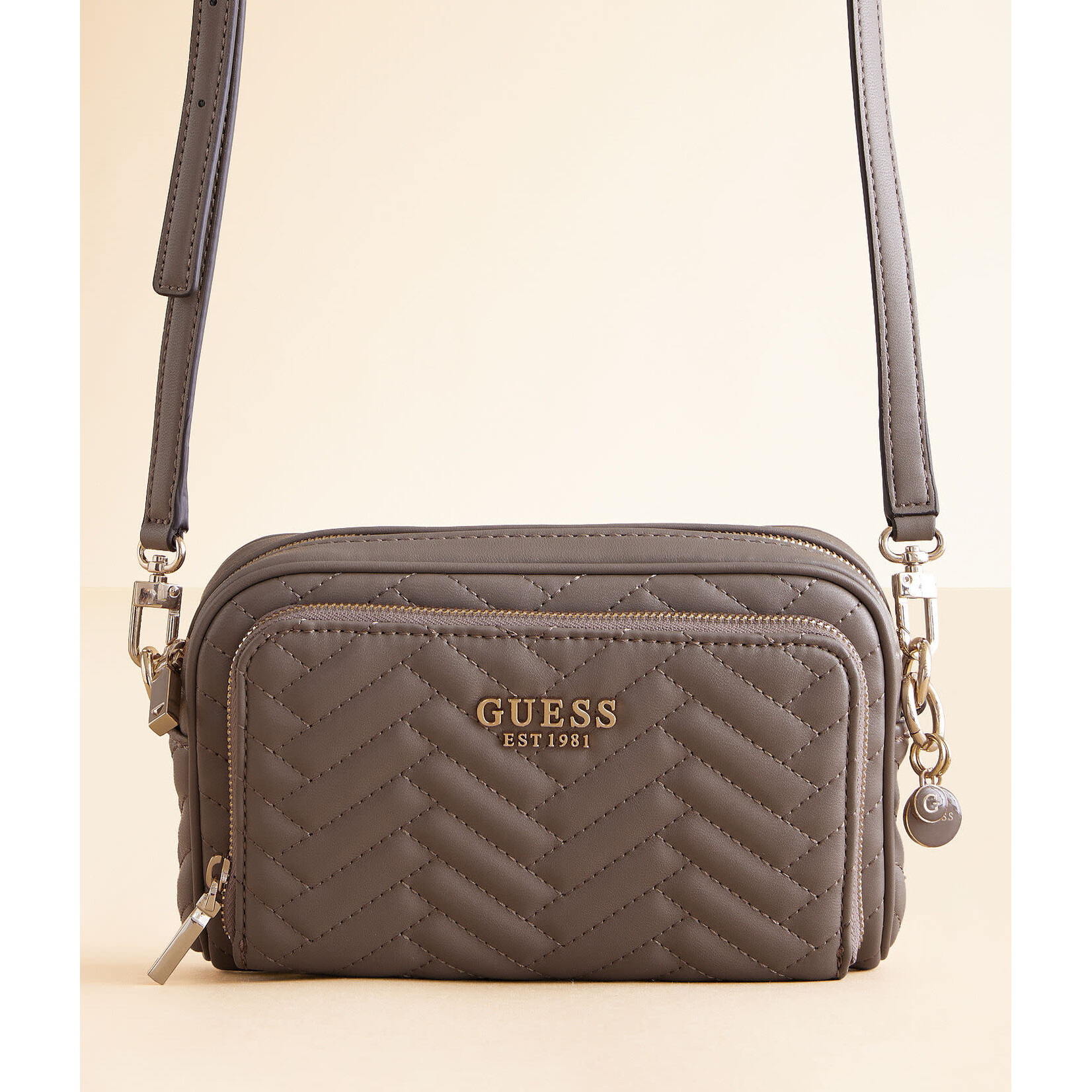Guess Anning Crossbody Purse in Taupe