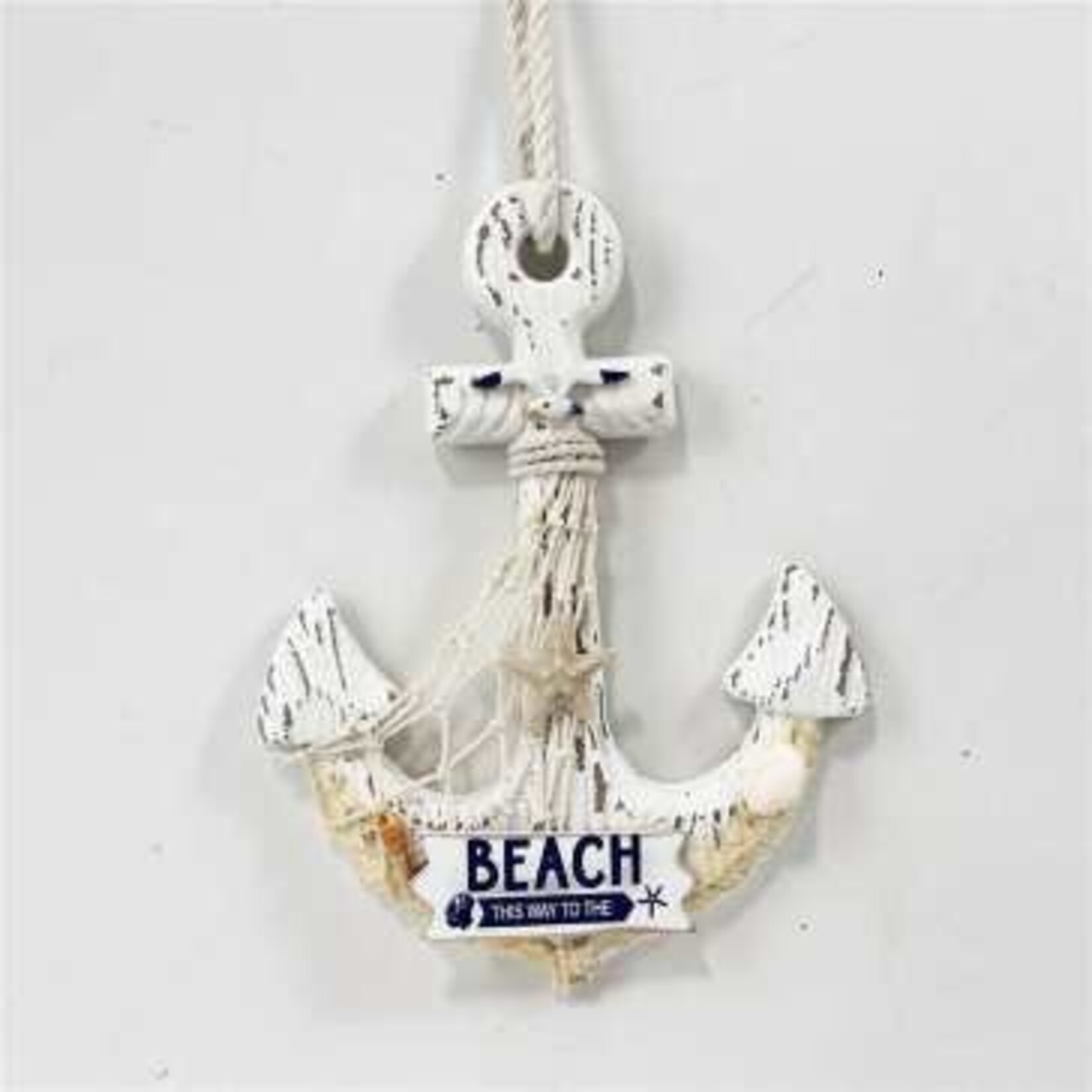 White Wooden Rustic Hanging Anchor