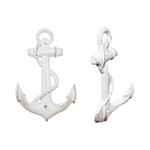 Rustic White Metal Anchor Hook
