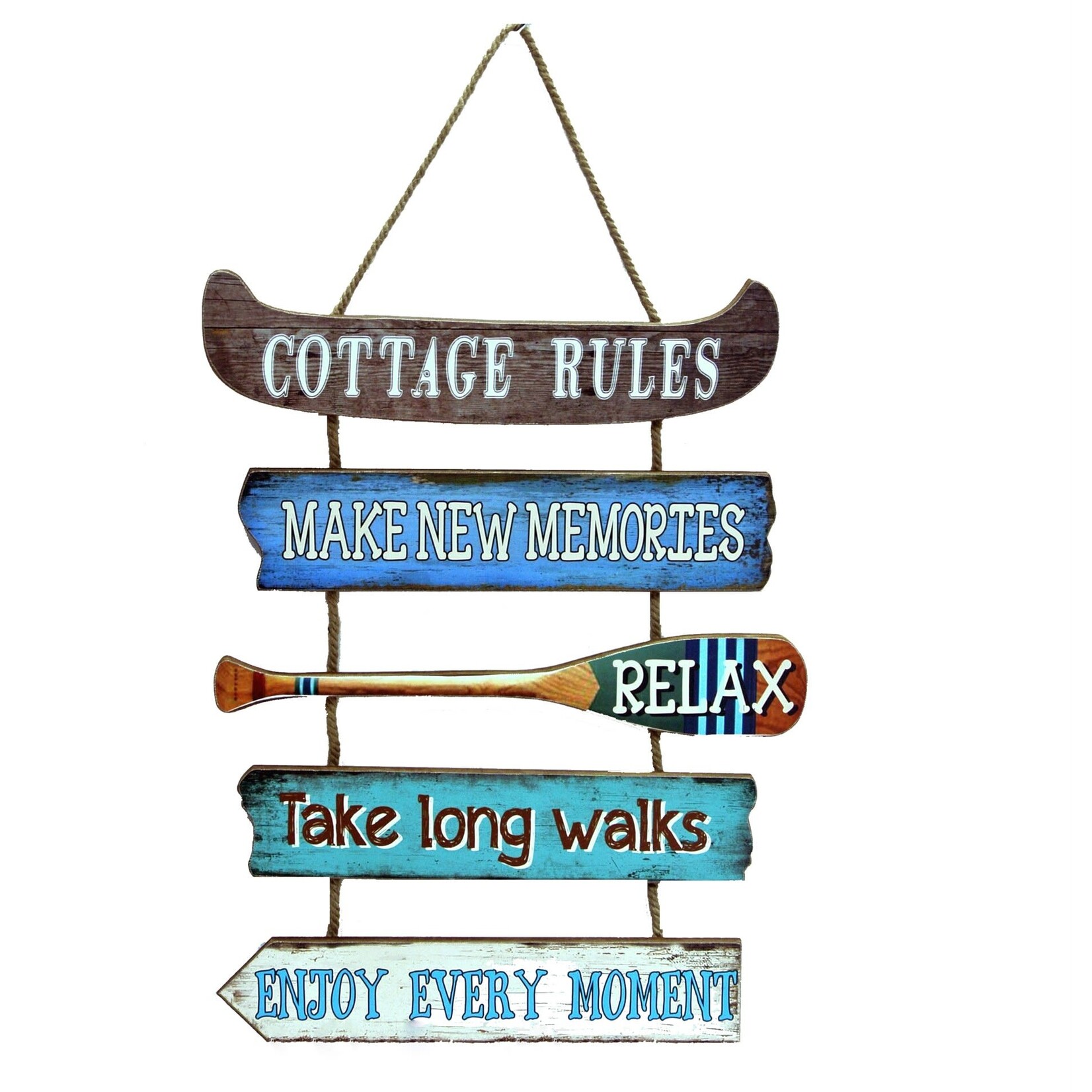 Cottage Rules Hanging Wooden Plaque
