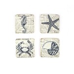 Square Marine Resin Coaster - Set of 4
