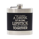 Black/Silver Flask 6 oz