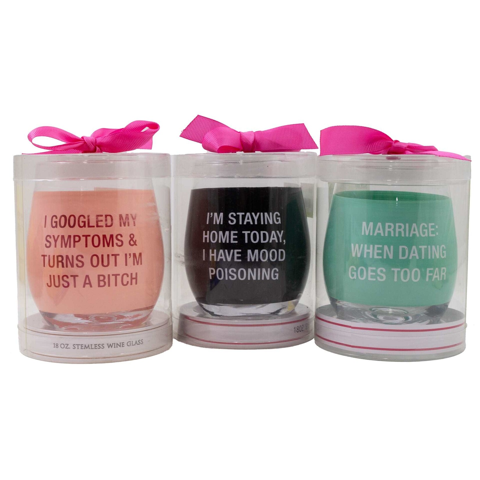 Stemless Message Wine Glass (Assorted)