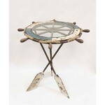 Boxman Metal Ship Wheel Table