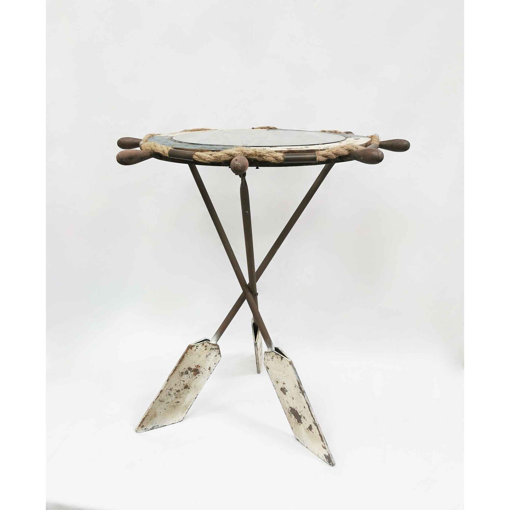 Boxman Metal Ship Wheel Table