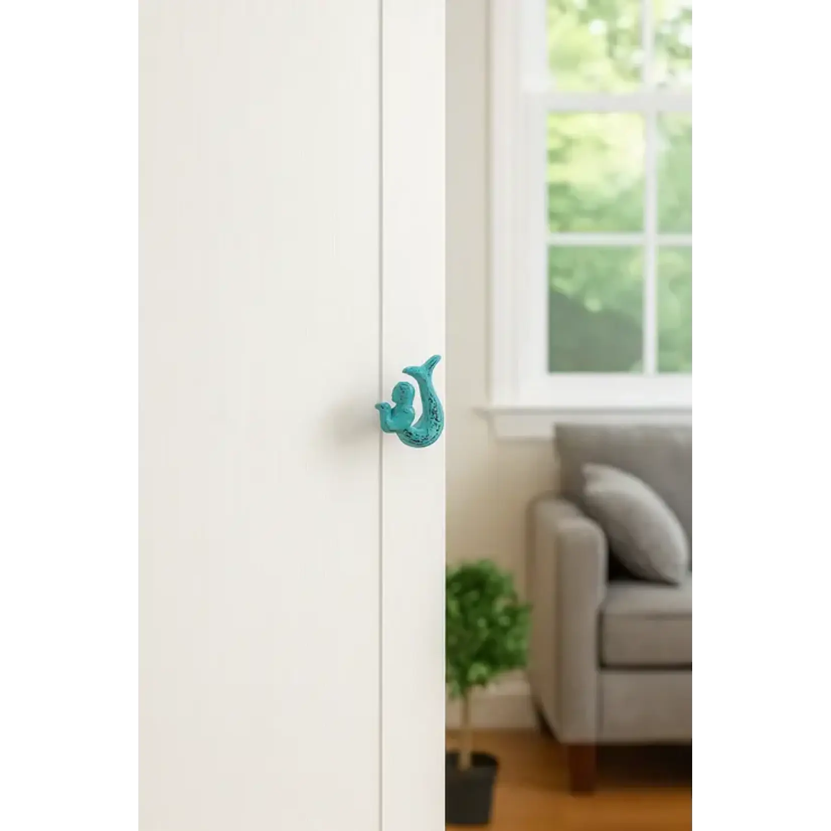 Metal Turquoise Mermaid Drawer Knob