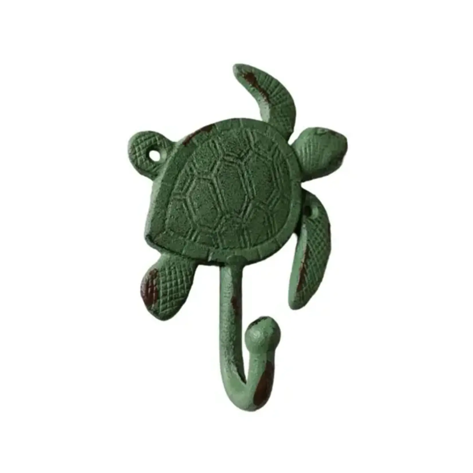 Rustic Green Cast Iron Turtle Hook