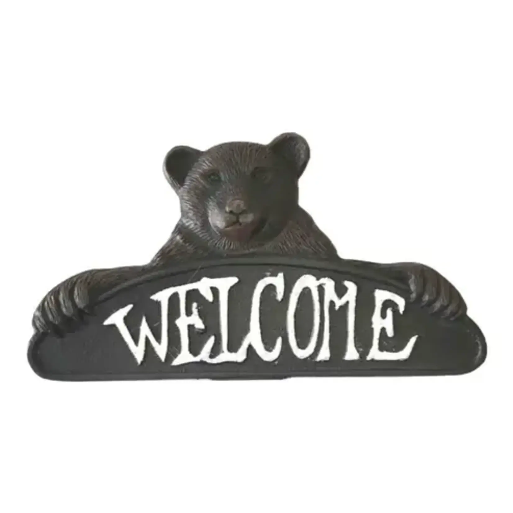 Cast Iron Bear Welcome Sign