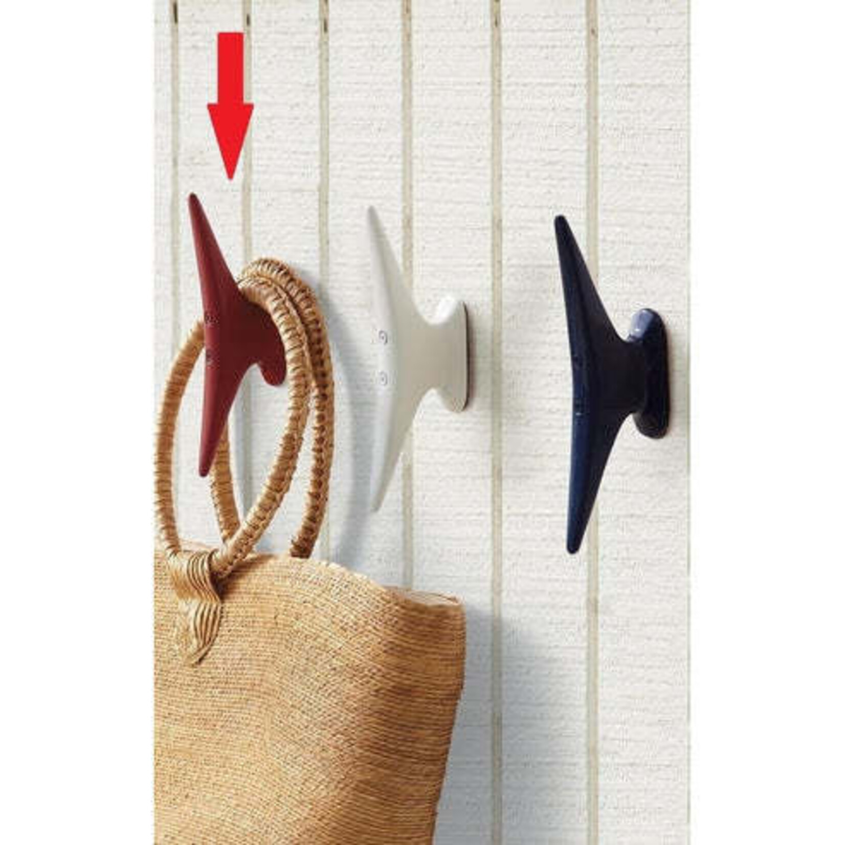 Nautical Cleat Hook (Red)