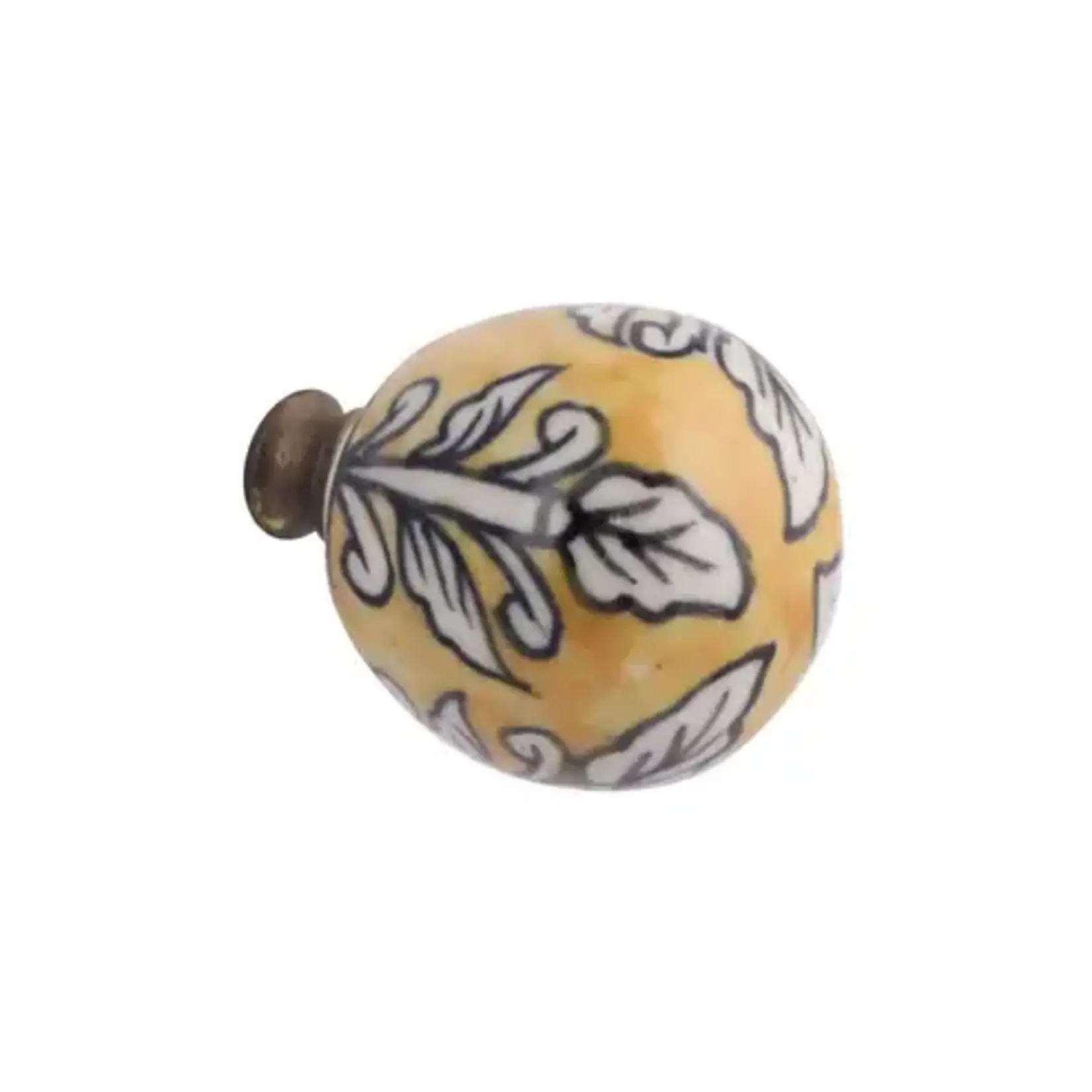 Yellow Decorative Ceramic Drawer Knob