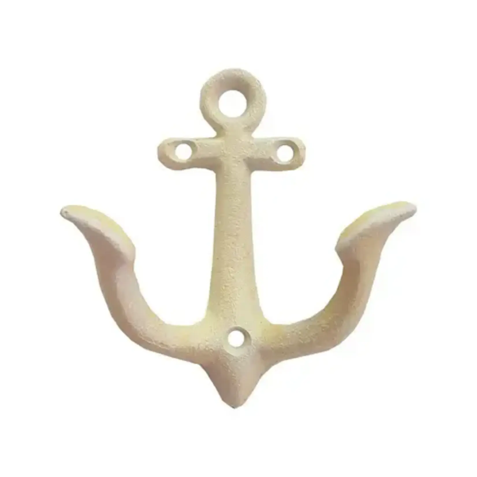 Small Decorative Anchor Hook - Antique White