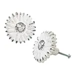 Distressed White Sunflower Drawer Knob