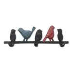 Row of Birds Cast Iron Hook Rack