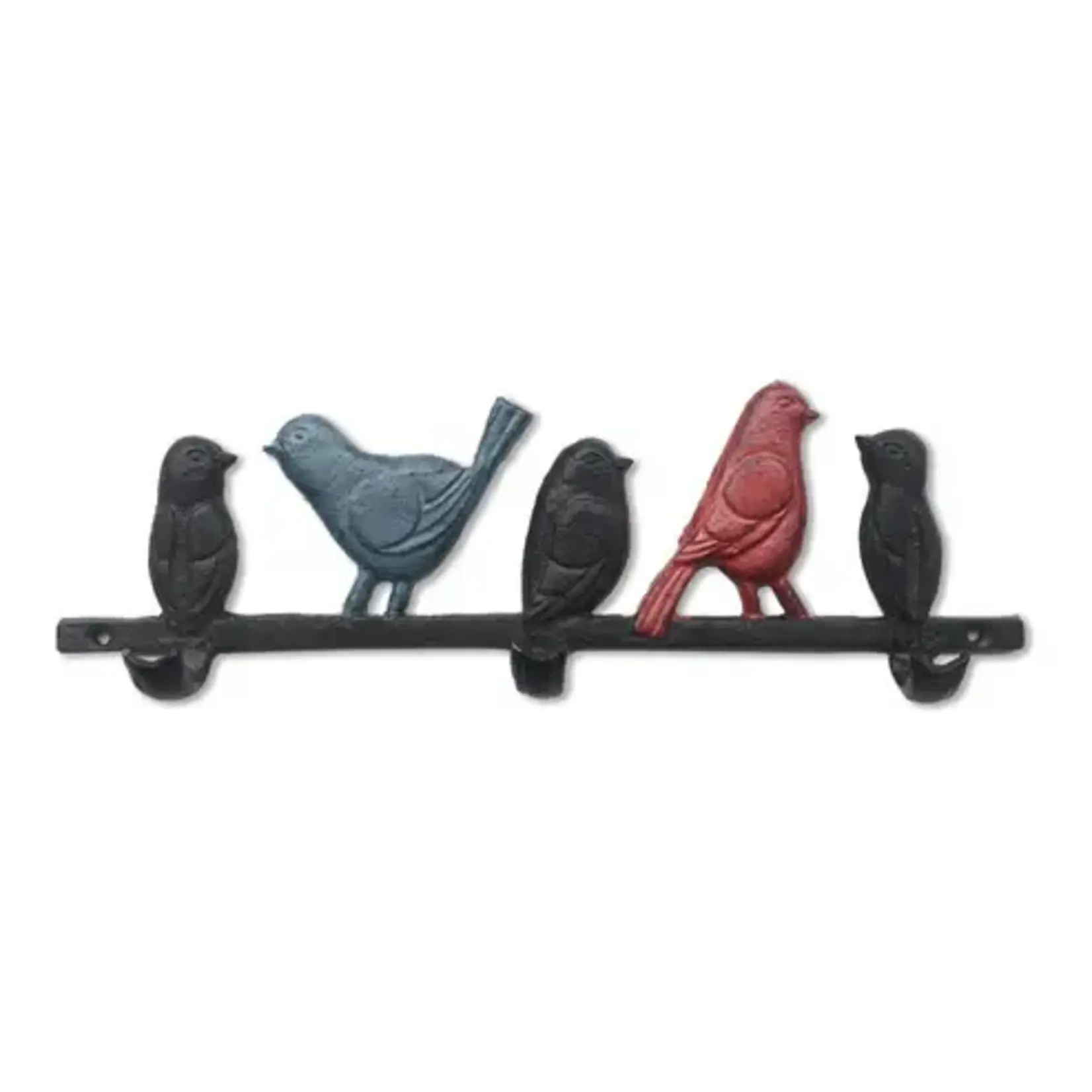 Row of Birds Cast Iron Hook Rack