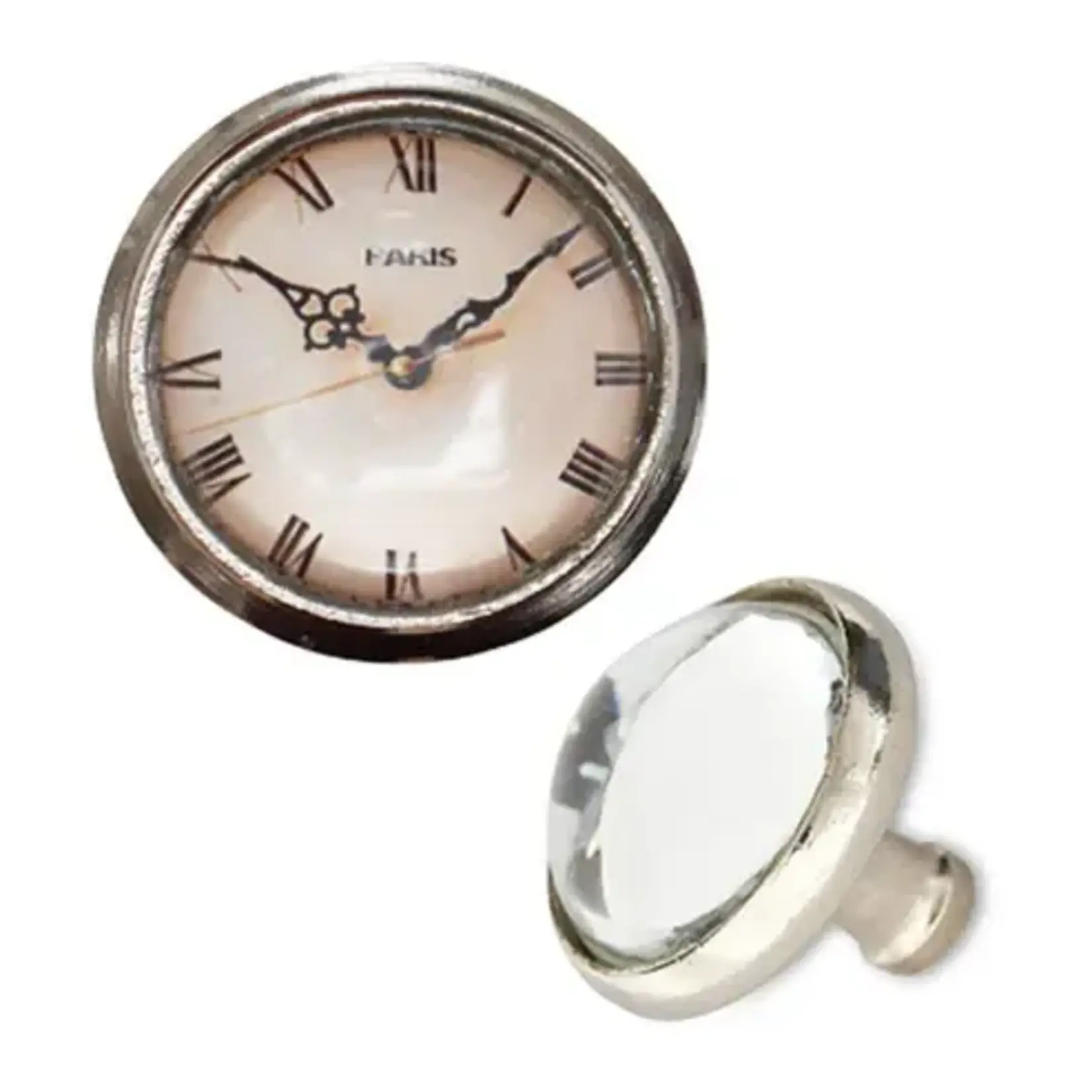 Metal/Glass Antique Clock Drawer Knob