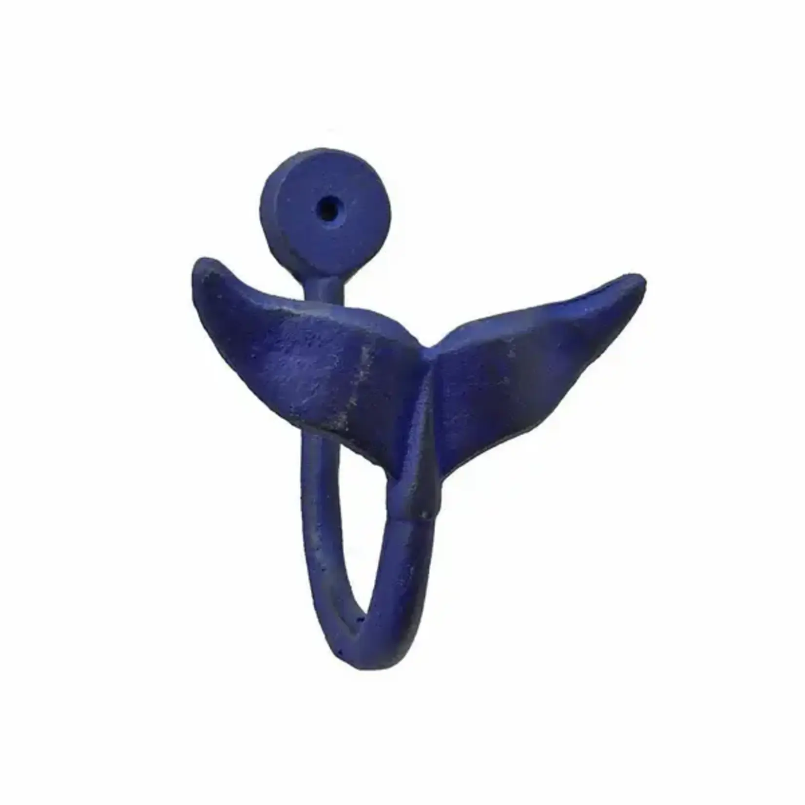 Blue Cast Iron Whale Tail Hook