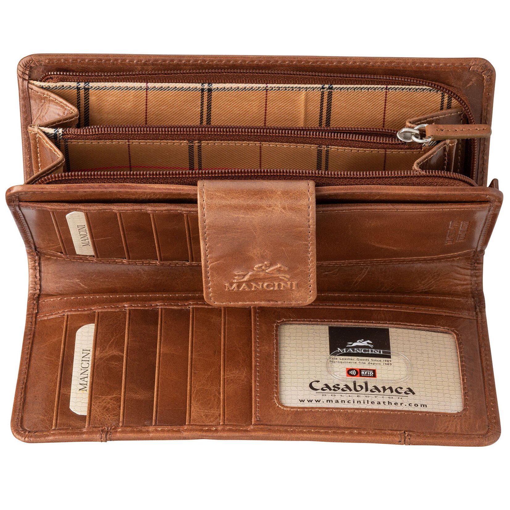 Women's RFID Secure Italian Leather Clutch Wallet
