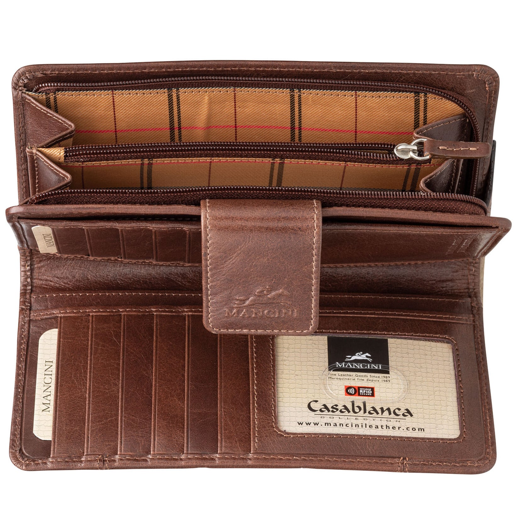 Women's RFID Secure Italian Leather Clutch Wallet