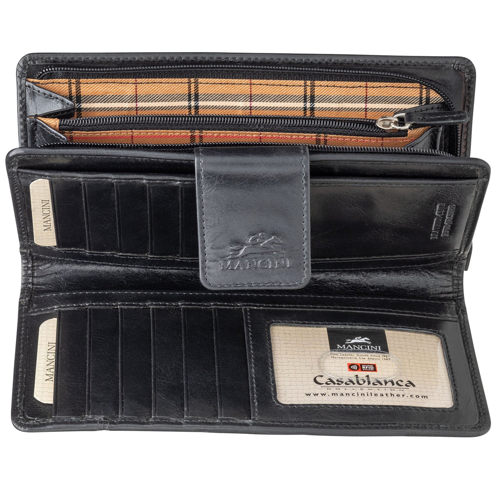 Women's RFID Secure Italian Leather Clutch Wallet