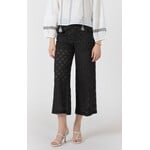 Black Tape Openwork Embroidery Trouser