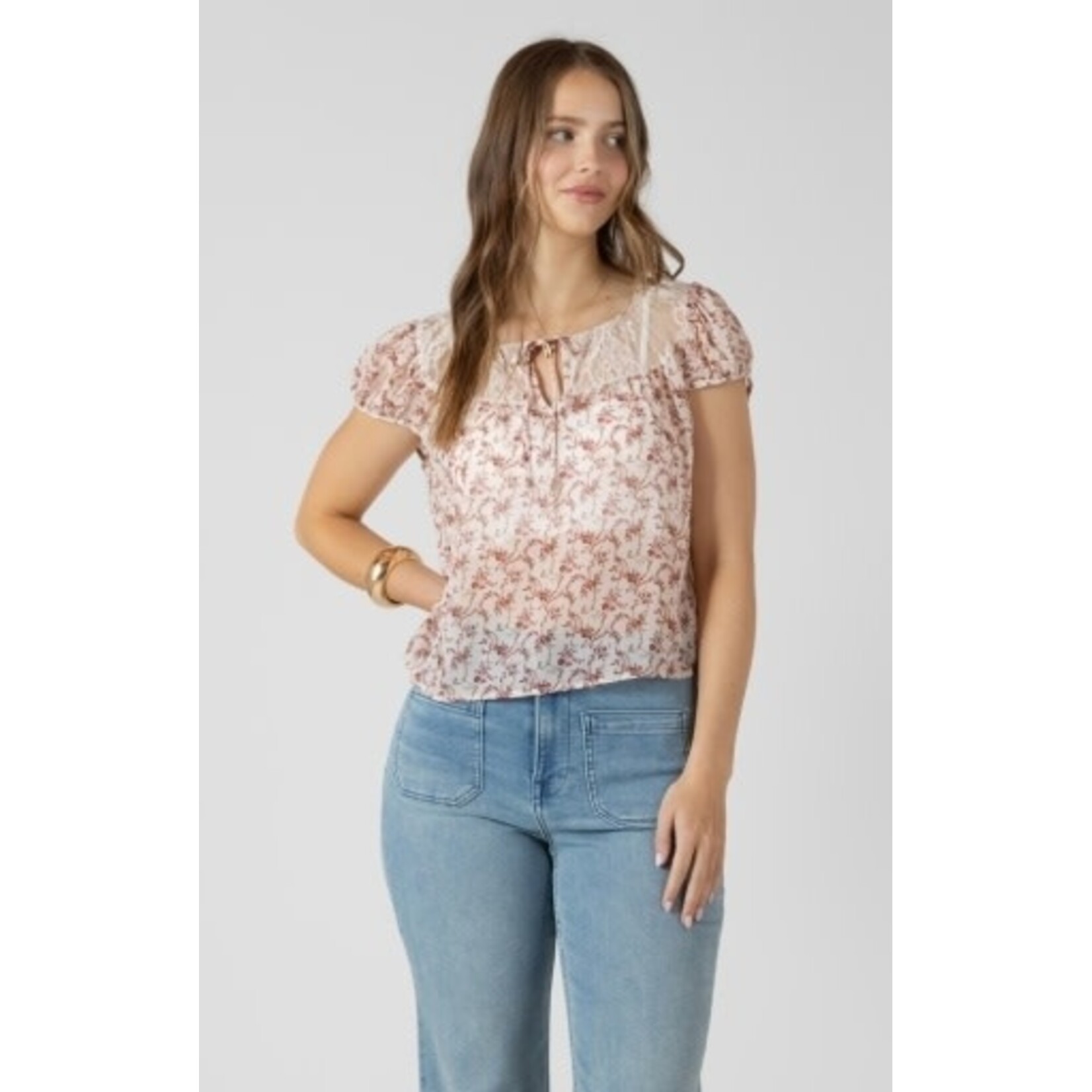 Dex Clothing 2723500 D - Lace Detail Tie Front Top