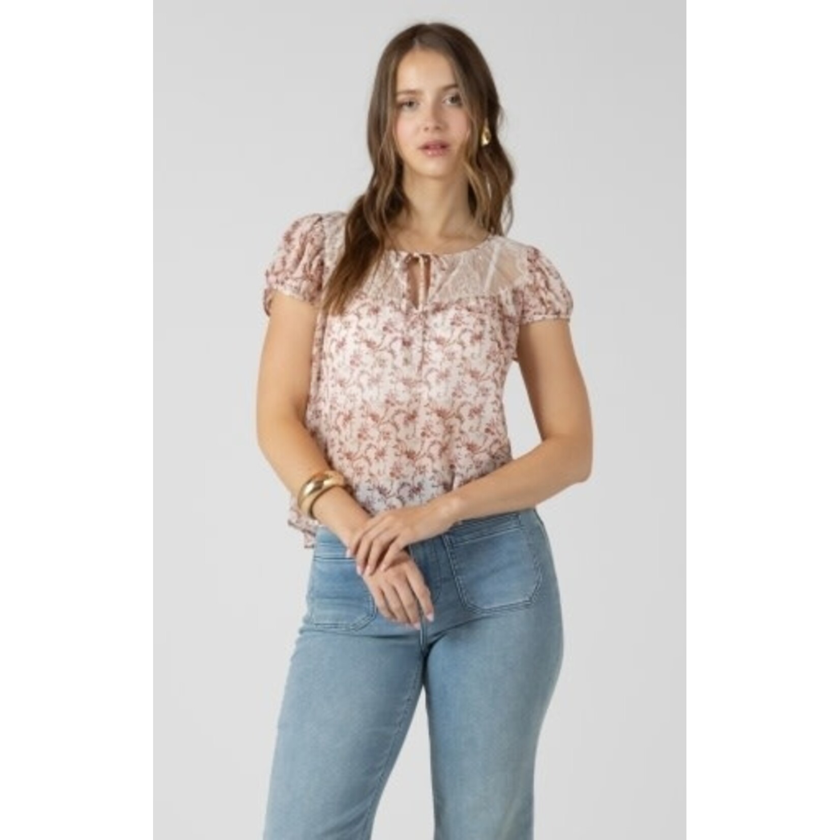Dex Clothing 2723500 D - Lace Detail Tie Front Top