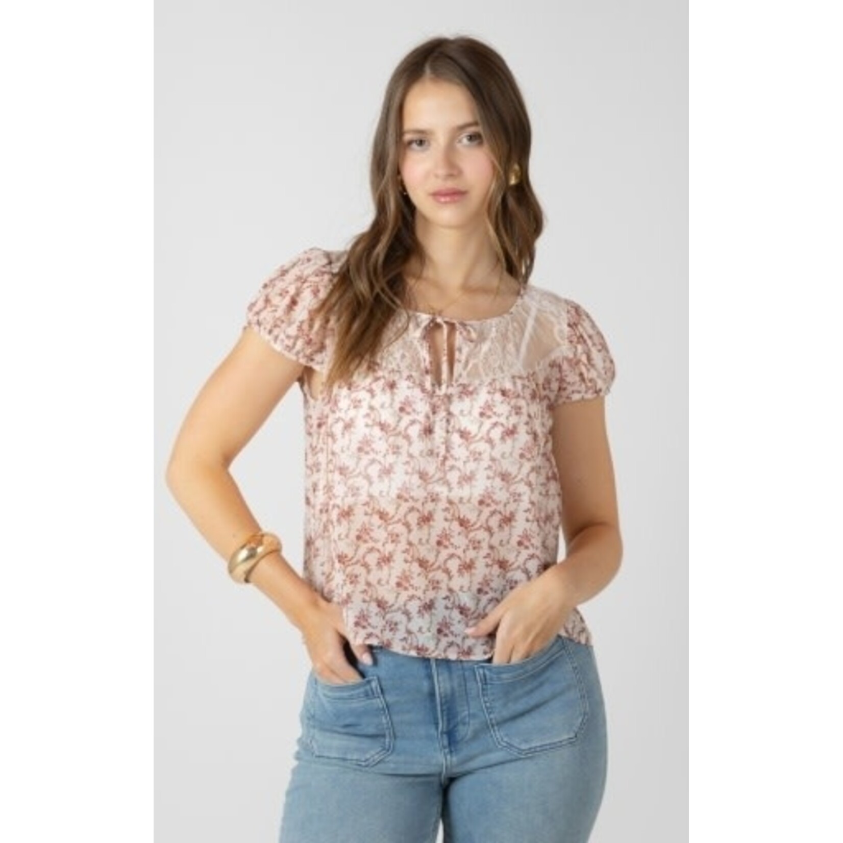 Dex Clothing 2723500 D - Lace Detail Tie Front Top