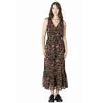 Black Tape Wrap Maxi Dress