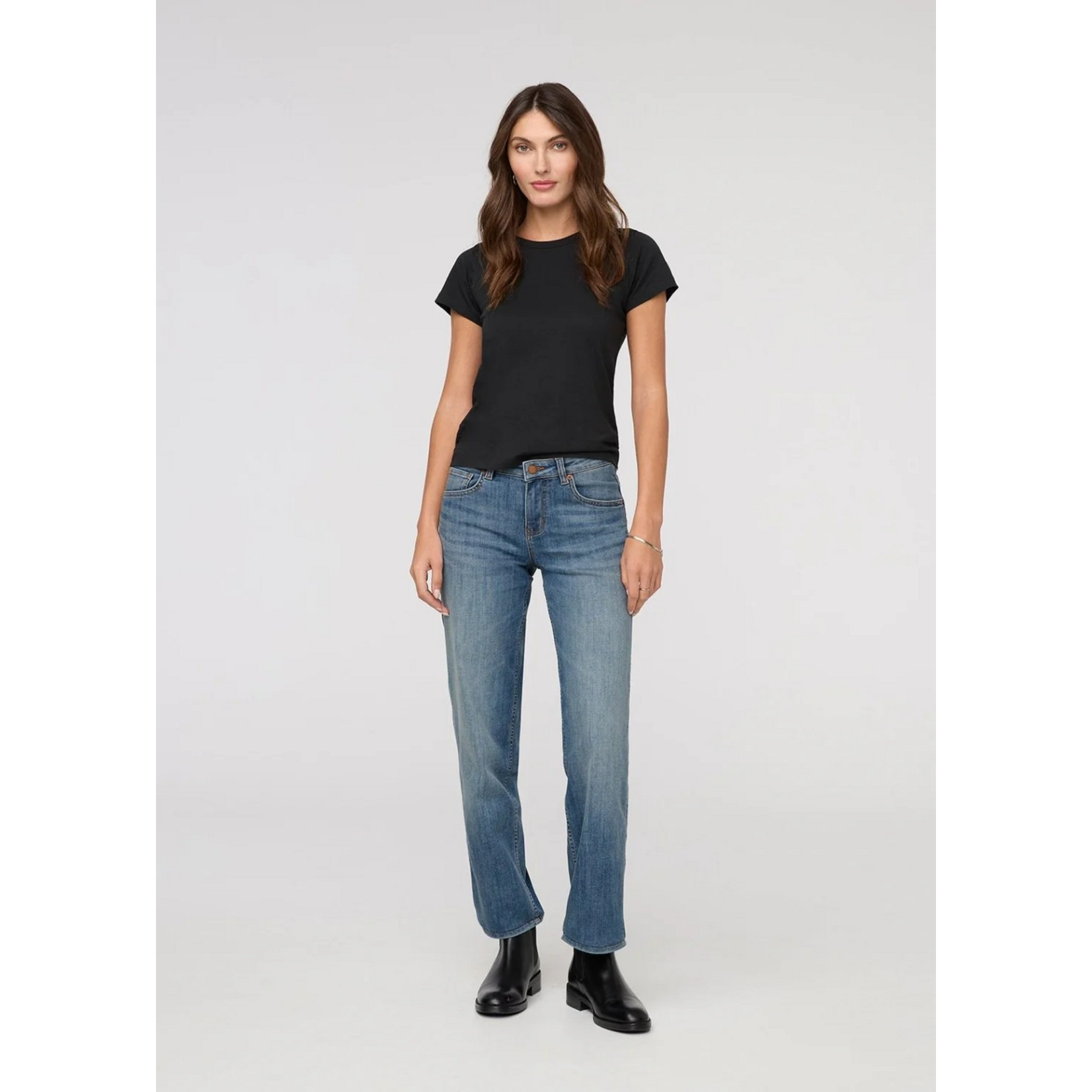 DUER WFLR6030 - Performance Denim Mid Rise Straight Jean - Blue Ash