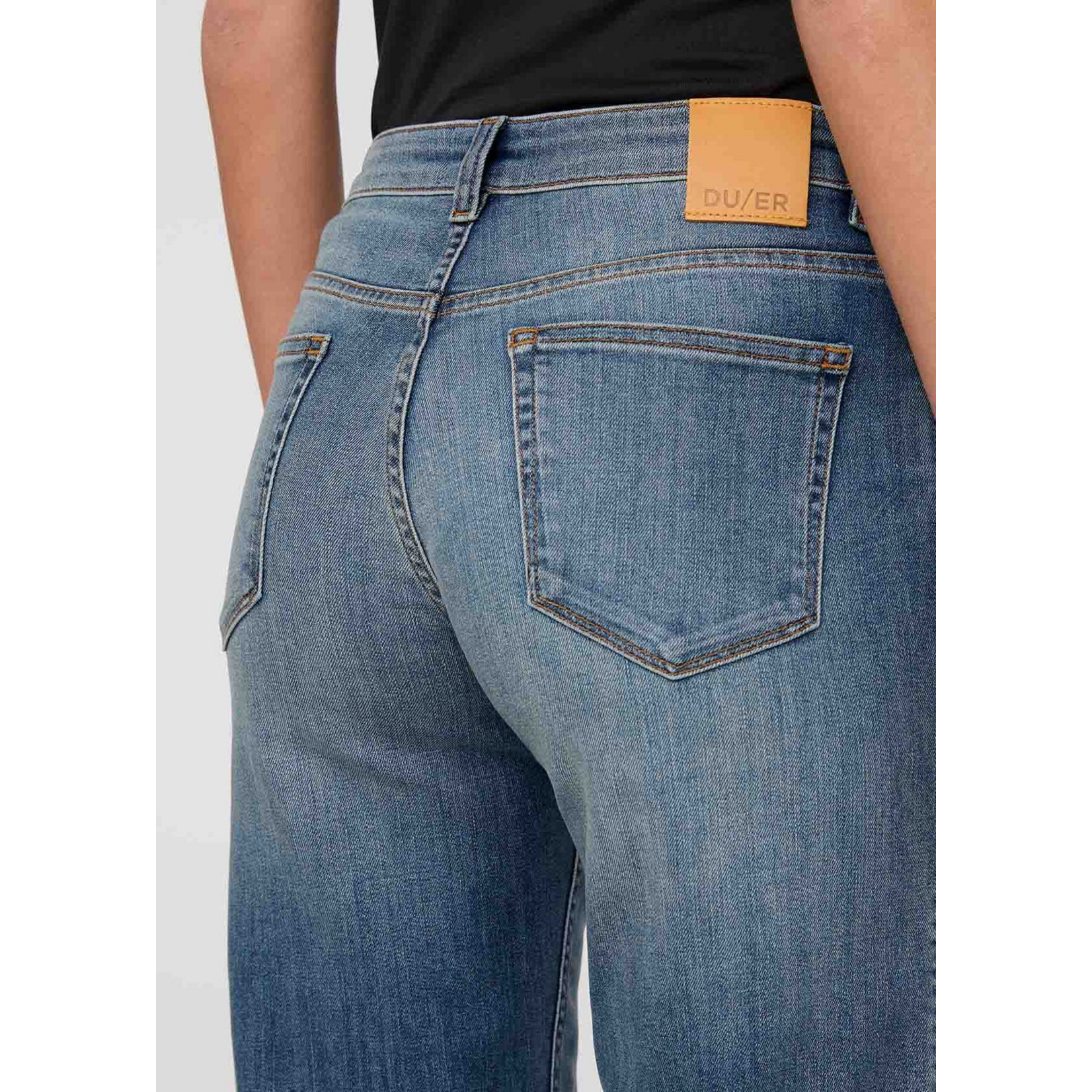 DUER WFLR6030 - Performance Denim Mid Rise Straight Jean - Blue Ash