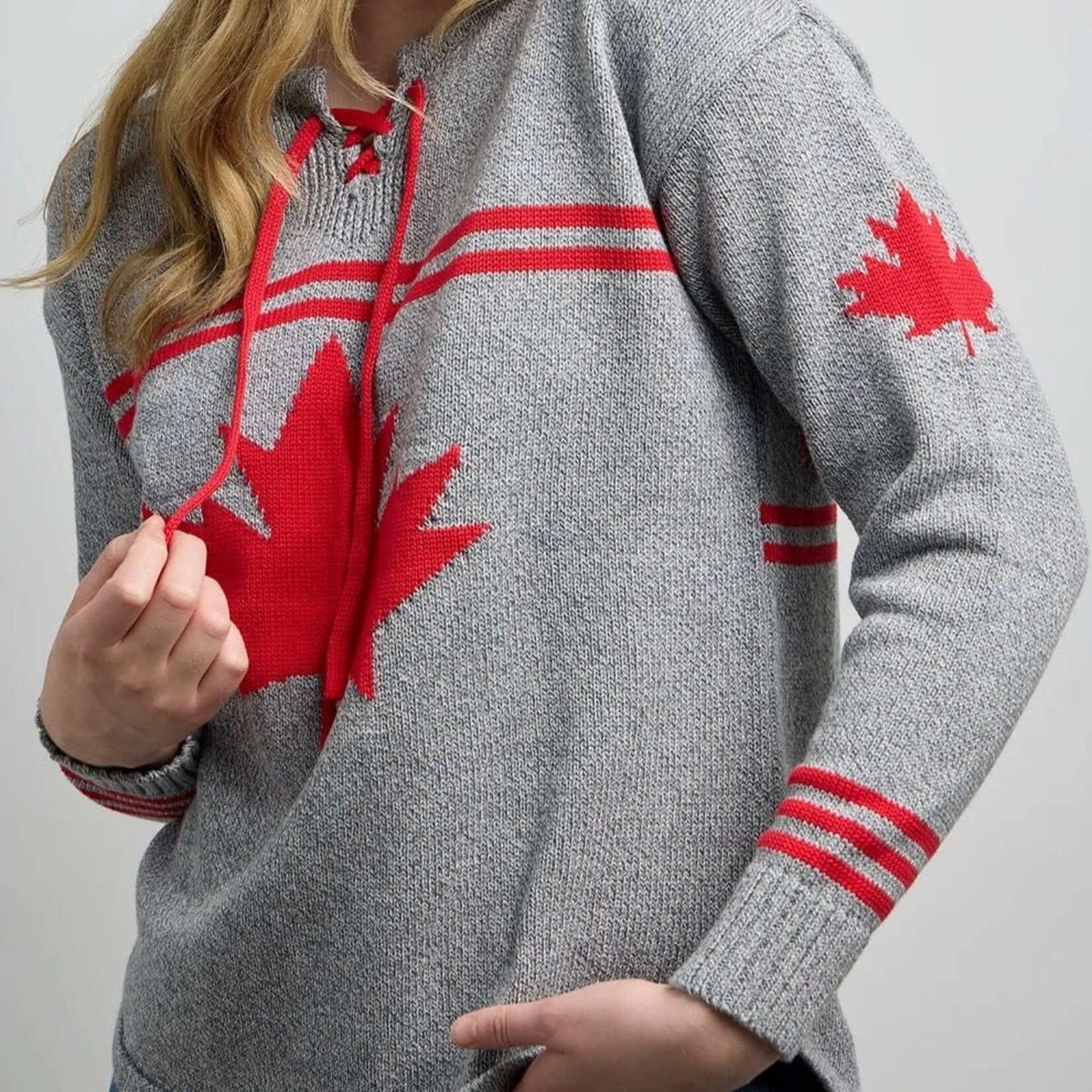 Canada Knitwear Hockey Lace Up Sweater