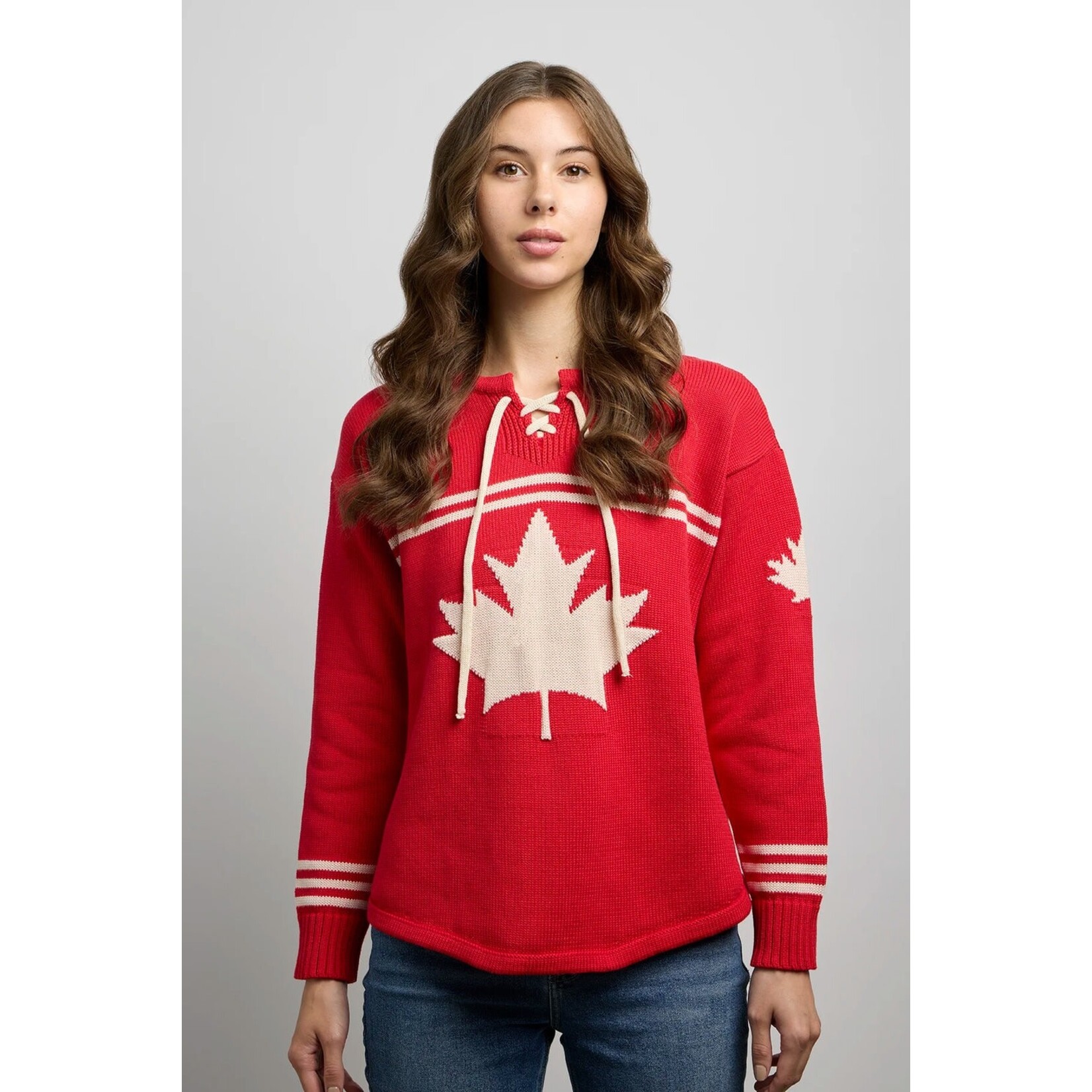 Canada Knitwear Hockey Lace Up Sweater