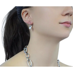 Myka Nina Extra-Small Swaraovksi Crystal Teardrop Euroback Earrings - Bright Rhodium