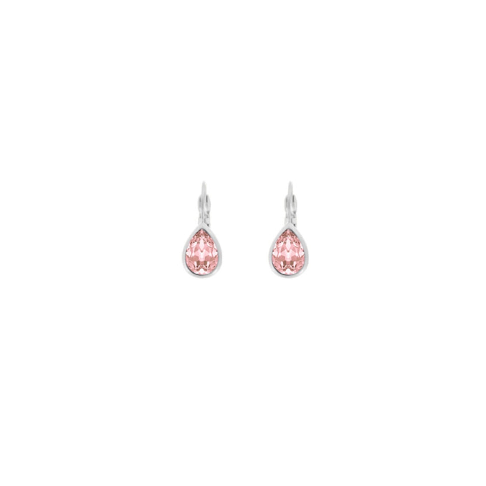 Myka Nina Extra-Small Swaraovksi Crystal Teardrop Euroback Earrings - Bright Rhodium