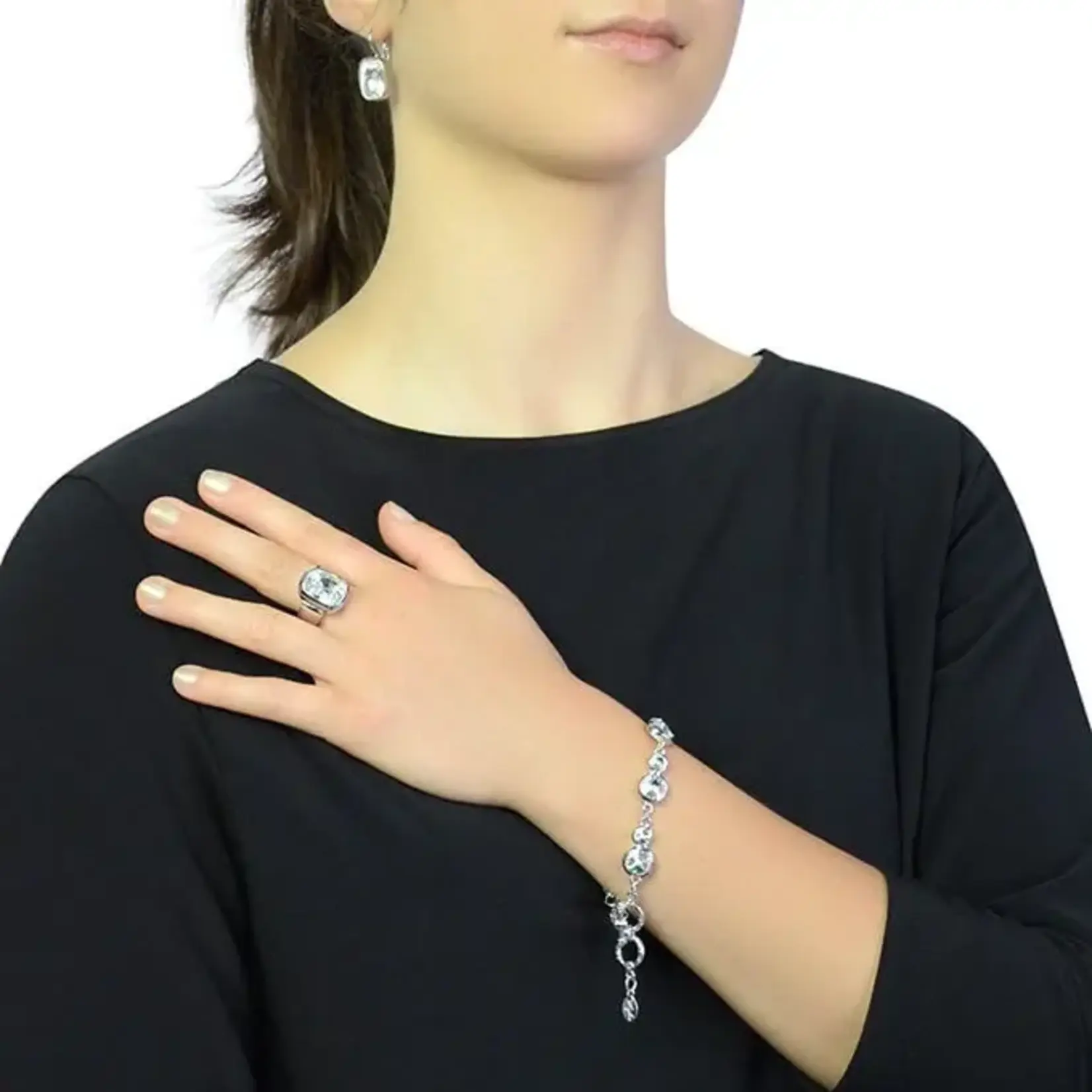 Myka Genuine Rhodium Bracelet Double Rivoli