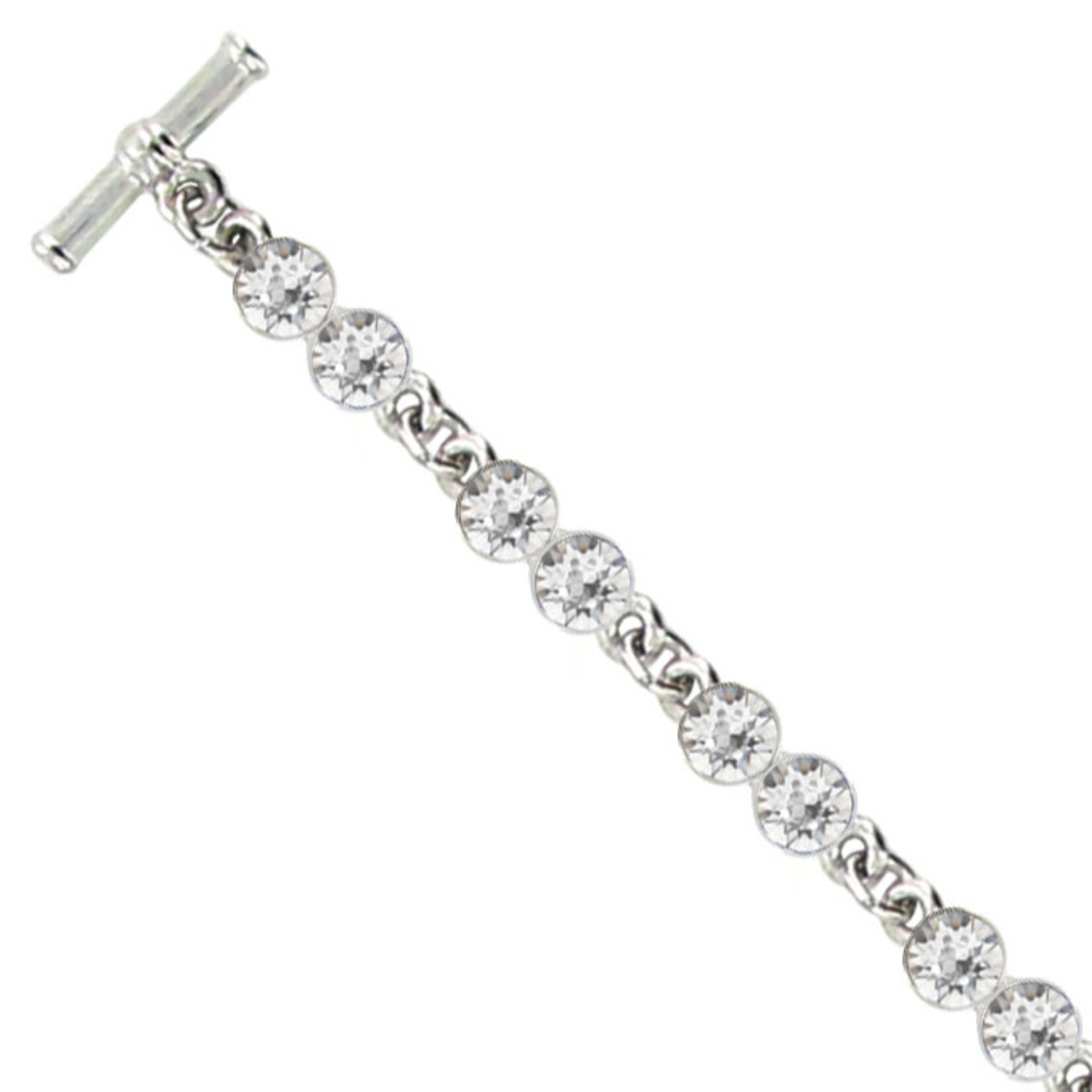Myka Mia Tennis Bracelet - Bright Rhodium & Swarovski Crystals