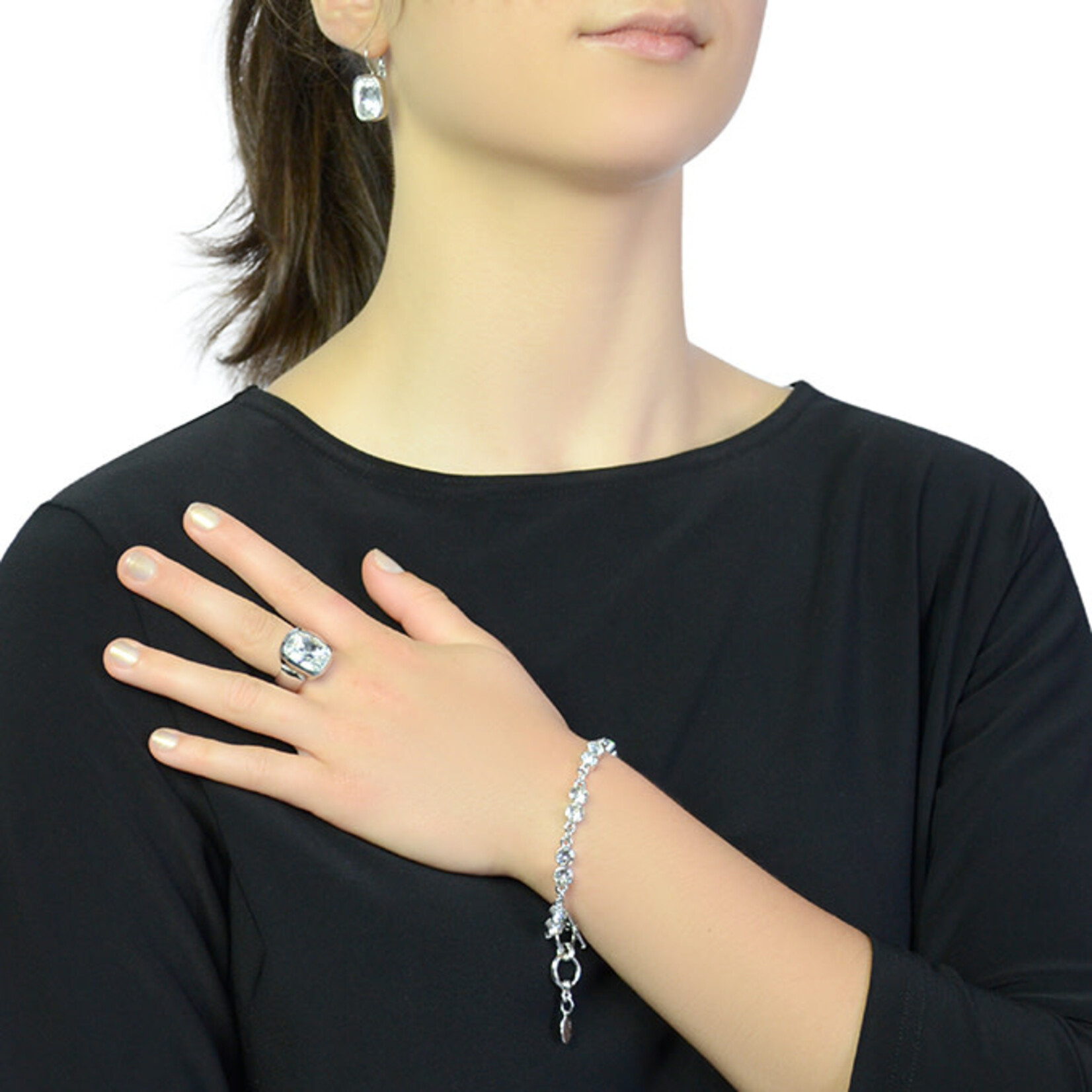Myka Mia Tennis Bracelet - Bright Rhodium & Swarovski Crystals